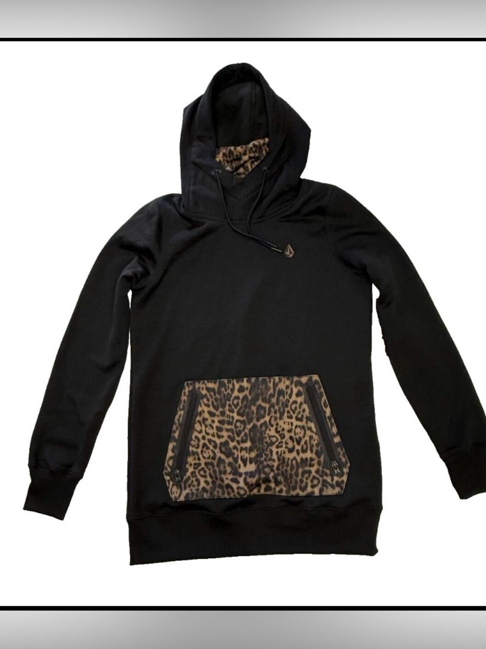 UNISEX Volcom shred hoodie with Leopard Print Pocket